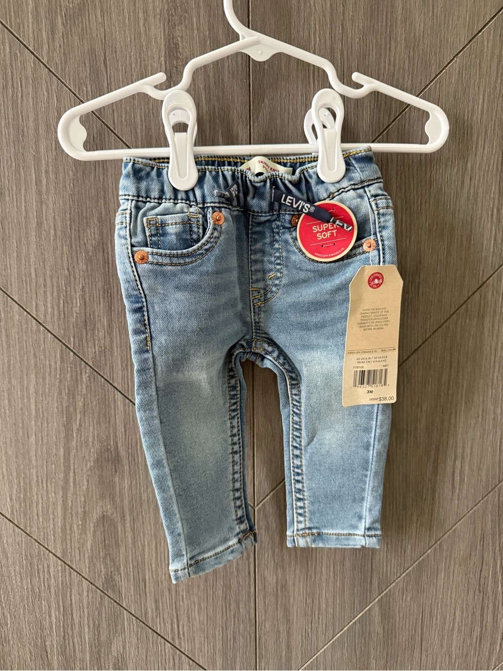 Levi's Baby Blue Denim Pull On Skinny Knit Jeans